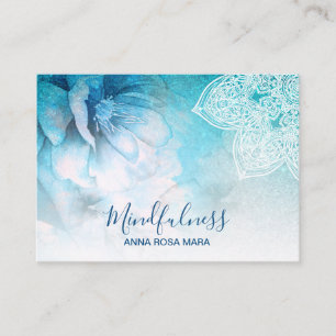 *~* Meditation Mandala Yoga Reiki Floral Glitter Business Card