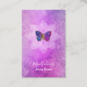 *~* Meditation Mindfulness Mandala Butterfly Reiki Business Card