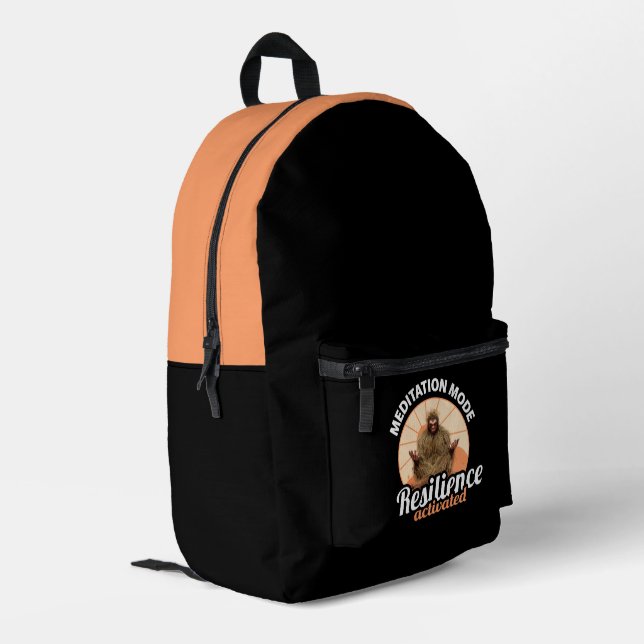 Meditation Mode Bigfoot Resilience Activated Printed Backpack (Back Corner Left)