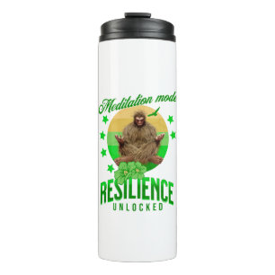 Meditation Mode: Resilience Unlocked Funny Bigfoot Thermal Tumbler