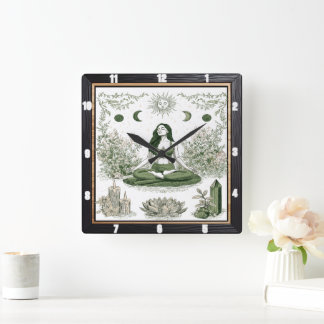 Meditation Nature Zen Square Wall Clock