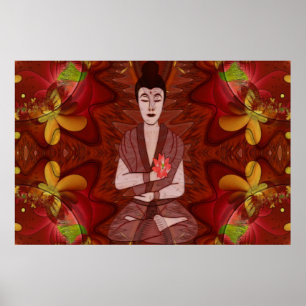 Meditation New Age Spiritual Folk Art Poster