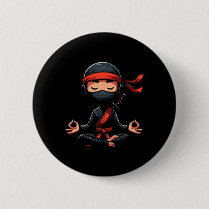 Meditation Ninja Yoga Pose Relaxing Animal  6 Cm Round Badge