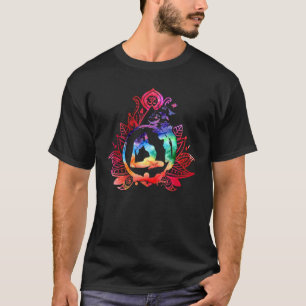 Meditation Om Symbol Vintage Colourful Yoga T-Shirt