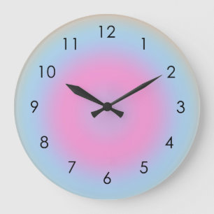 Meditation Pastel Gradient Ombre Colourful Aura   Large Clock