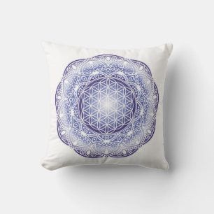 Meditation pillow Mandala Purple shiny