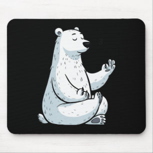 Meditation Polar Bear Yoga Pose Relaxing Animal Mouse Pad