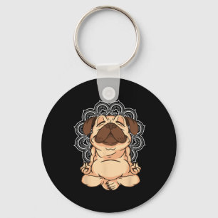 Meditation Pug Dogs Buddha Zen Yoga Teacher Pug Bu Key Ring