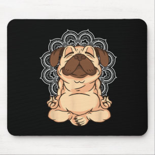 Meditation Pug Dogs Buddha Zen Yoga Teacher Pug Bu Mouse Pad