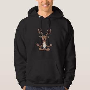 Meditation Reindeer Yoga Pose Relaxing Animal Hoodie