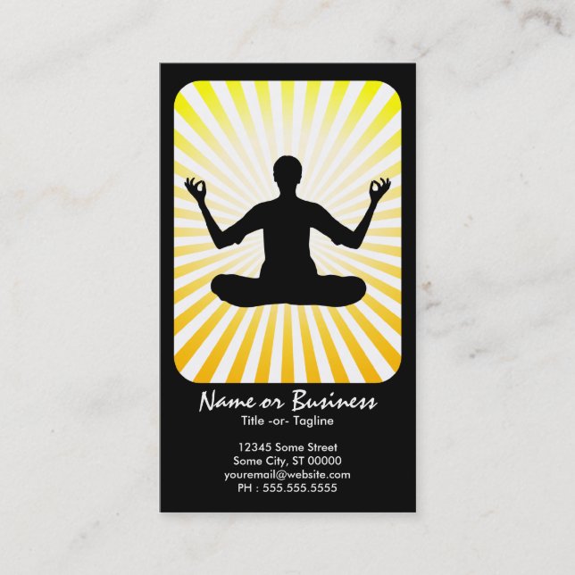 meditation : retro rays business card (Front)