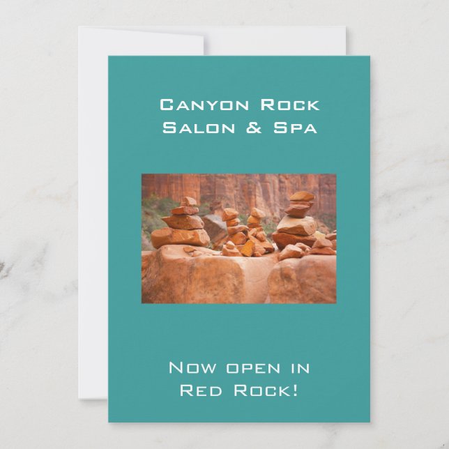 Meditation Rocks stacked in Canyon Invitation (Front)