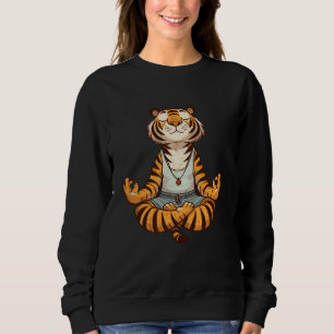 Meditation Tiger Yoga Pose Relaxing Animal Sweatshirt