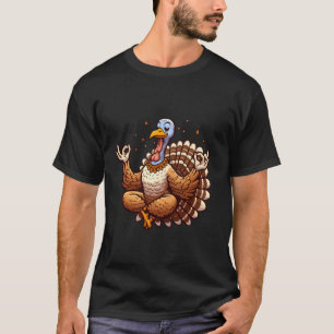Meditation Turkey Yoga Pose Relaxing Animal T-Shirt