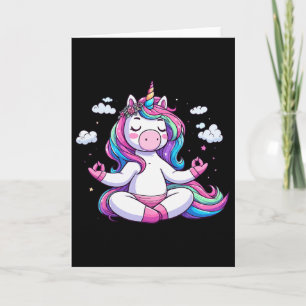 Meditation Unicorn Yoga Pose Relaxing Animal Card