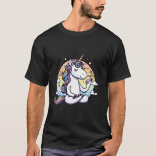 Meditation Unicorn Yoga Pose Relaxing Animal T-Shirt