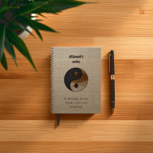 Meditation Wellness Bamboo Yin Yang Symbol Journal