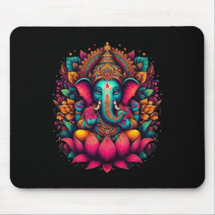 Meditation Yoga Ganesh Hindu God Namaste Tees Gane Mouse Pad