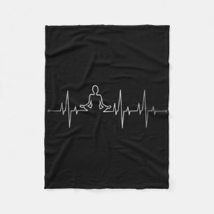 Meditation Yoga Heartbeat Word Yoga Lover Teacher  Fleece Blanket