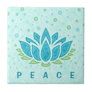 Meditation Yoga Lotus Flower Zen Text Template Tile