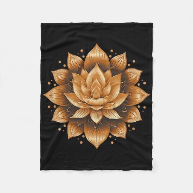 Meditation Yoga Mandala Design.  Fleece Blanket (Front)