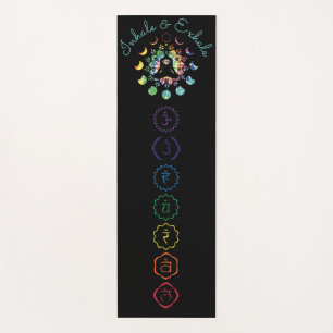 Meditation Yoga mat with colored Chakra symbols
