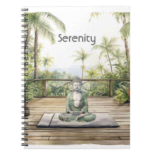 Meditation Yoga Pose Serenity Buddha Notebook (Front)