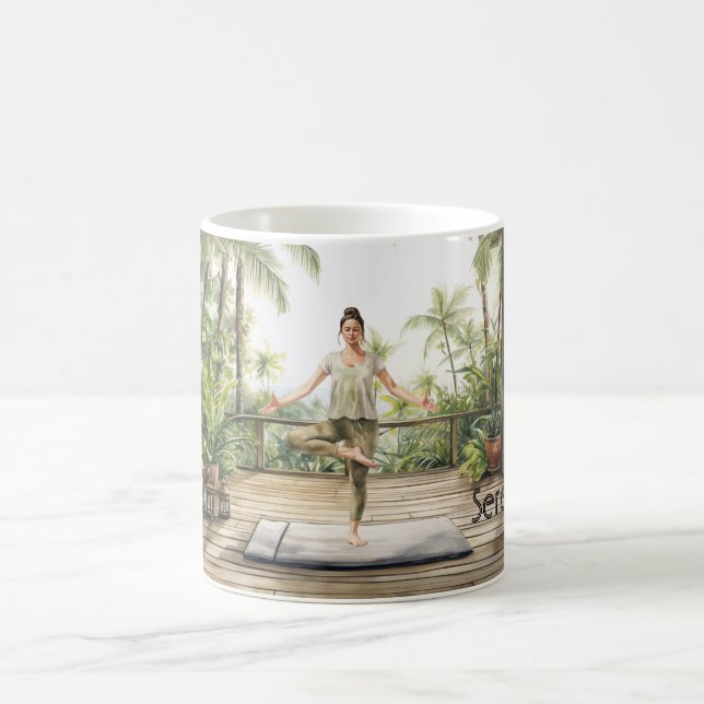 Meditation Yoga Pose Serenity  Coffee Mug (Center)