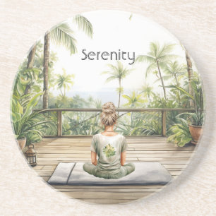 Meditation Yoga Serenity Female Coaster