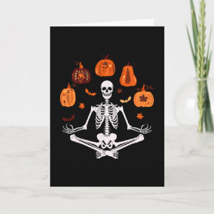Meditation Yoga Skeleton Halloween Thanksgiving Fa Card