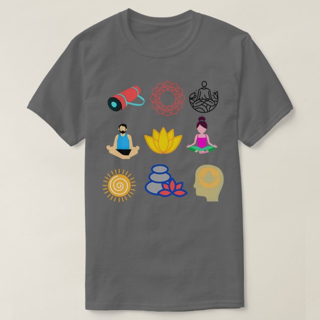 Meditation yoga stickers T-Shirt (Design Front)