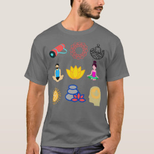 Meditation yoga stickers T-Shirt