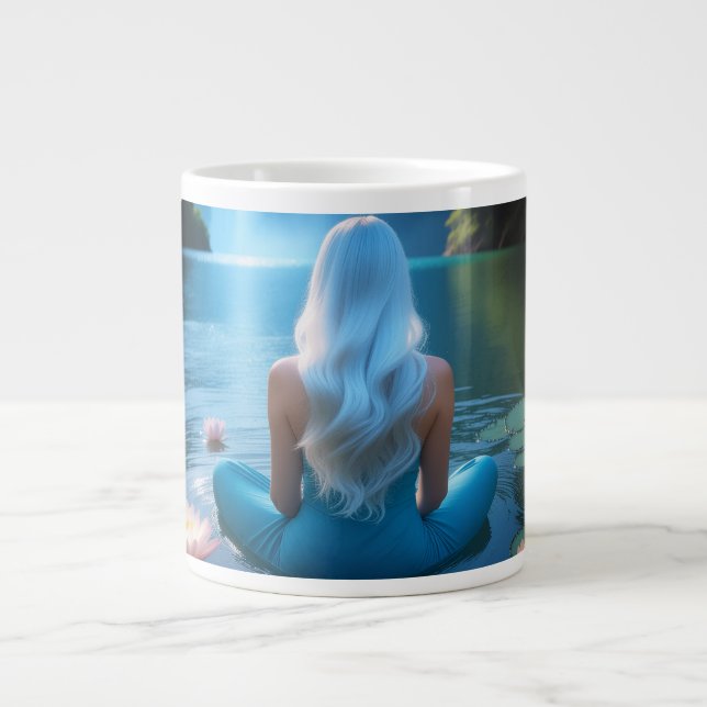 MEDITATION - YOGA - WELLNESS - CARPE DIEM LARGE COFFEE MUG (Front)