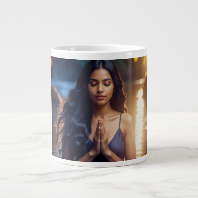 MEDITATION - YOGA - WELLNESS - CARPE DIEM LARGE COFFEE MUG (Front)