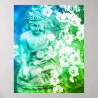*~* Meditation Zen Buddha Meditate Floral Ombre