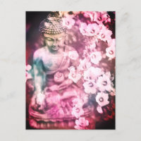 *~* Meditation Zen Buddha Meditate Flowers Pink