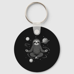 Meditation Zen Sloth In Space Namaste Peace Yoga B Key Ring