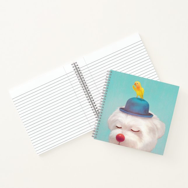 Meditative Clown Dog Portrait Notebook (Inside)