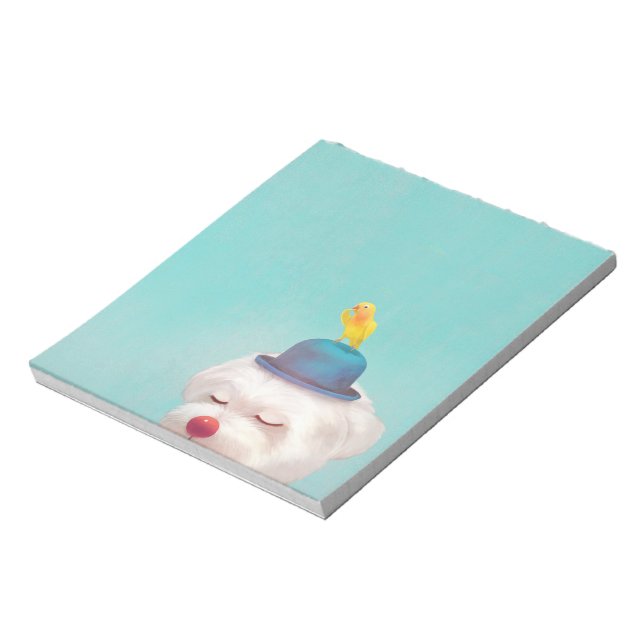 Meditative Clown Dog Portrait Notepad (Rotated)