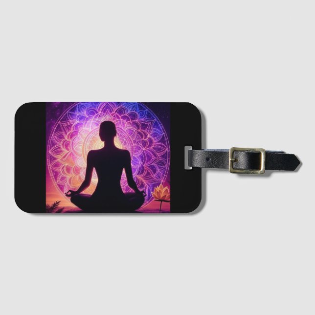 Meditative Mandala Luggage Tag (Front Horizontal)