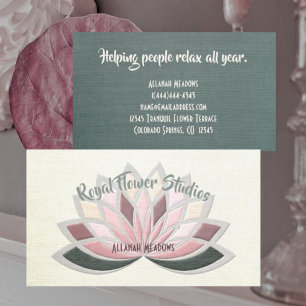 Meditative Pastel Lotus Flower Business Card