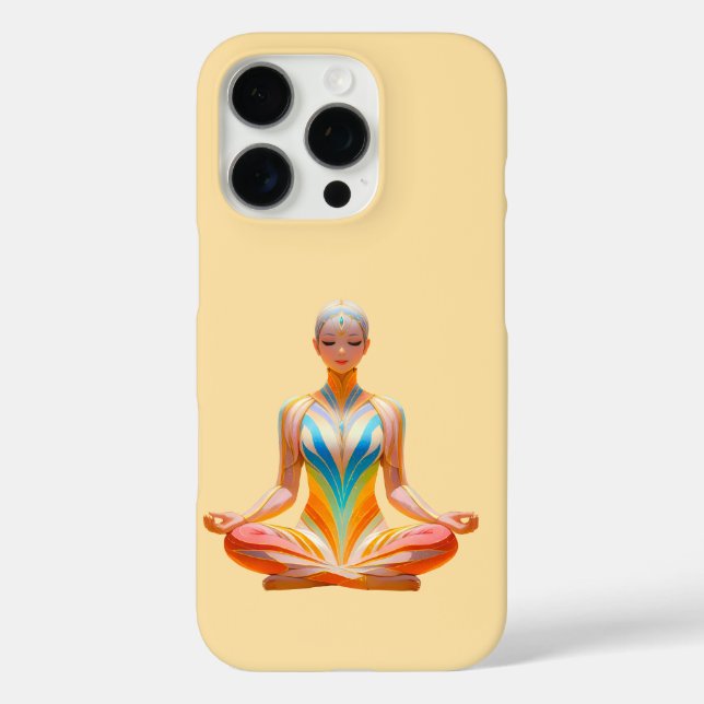 Meditative Woman against Pastel Yellow background Case-Mate iPhone Case (Back)