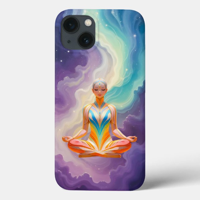 Meditative Woman & Soft Pastel Energy Case-Mate iPhone Case (Back)