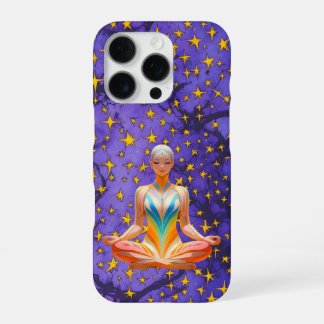 Meditative Woman & Unique Star Pattern design iPhone 16 Pro Case