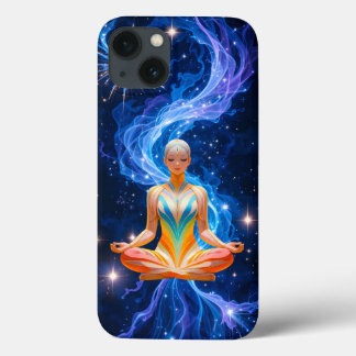 Meditative Woman with Flowing Energy iPhone 13 Case