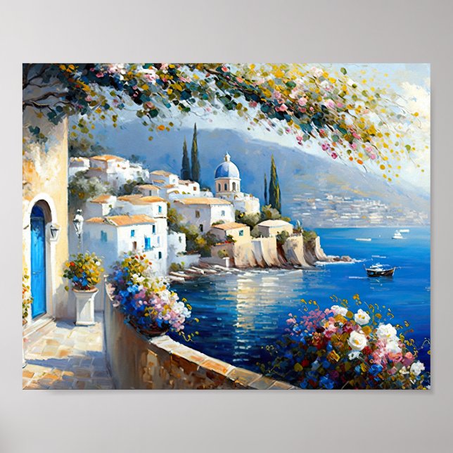 Mediterranean Amalfi Coast Poster (Front)