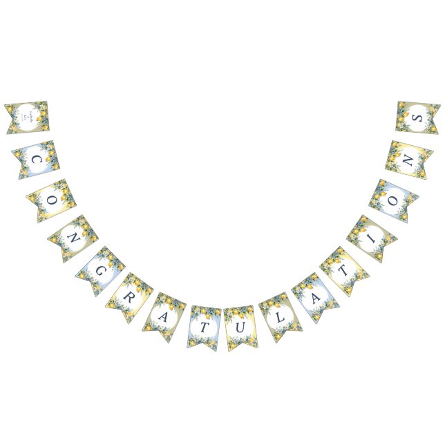 Mediterranean Amalfi Lemon Personalised Wedding Bunting (All)