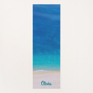 Mediterranean Beach (with personalized name) Yoga Mat