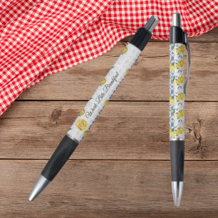 Mediterranean Bliss Business Logo Name Promotional Black Ink Pen