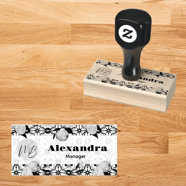 Mediterranean Bliss Modern Business Personalised Rubber Stamp (Creator Uploaded)